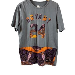 Nike Kobe Bryant Black Mamba Snakeskin Gray Blue Tee T-Shirt LG NBA Streetwear